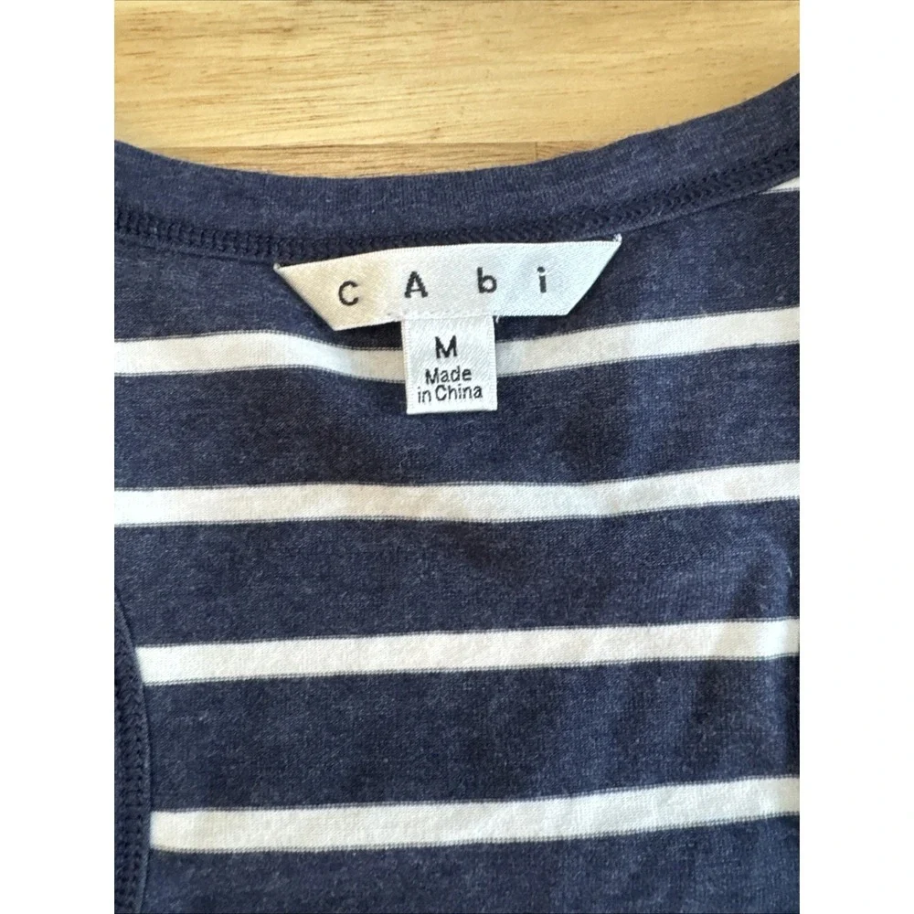 Cabi M Racerback Sleeveless Tank Top Stripped Navy White